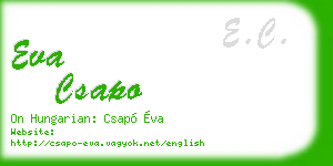 eva csapo business card